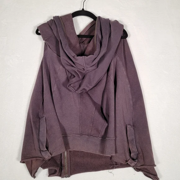 Men’s Sz 10 All Saints Spitafields Brown Cotton Distressed Festival Hooded Vest - Picture 9 of 14